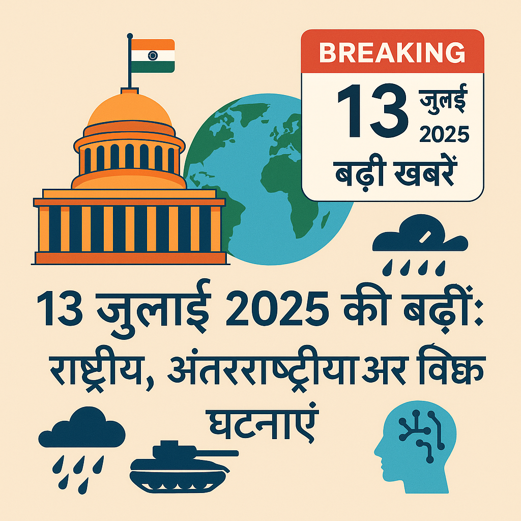 13 जुलाई 2025 की राष्ट्रीय और अंतरराष्ट्रीय खबरों की झलक