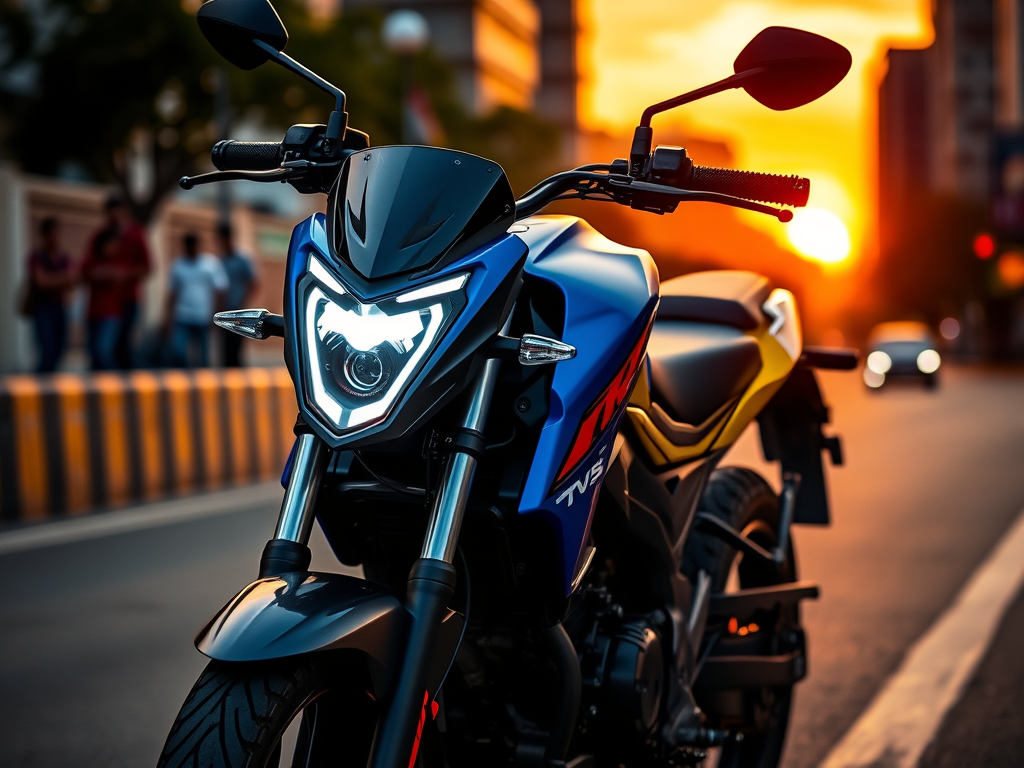 "TVS Raider 125 bike front side view in yellow and black color"